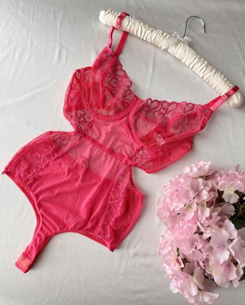 BKT-9007 Pembe Bodysuit Babydoll